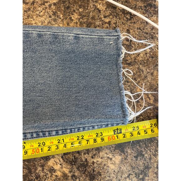 Reformation Julia High Cigarette Jean Antigua Blue Distressed Denim Size 24 - Picture 8 of 9